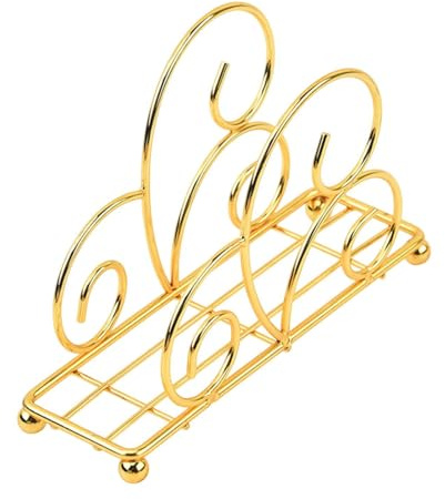 DimyFew Serviettenhalter Aus Eisen für Den Tischgebrauch mit Papiertüchern Und Handtüchern, Gold