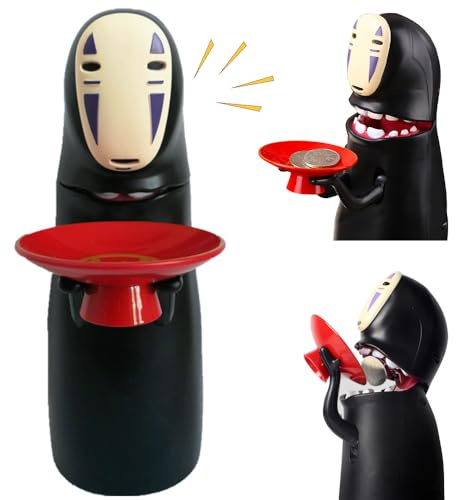 Nzkeuf Cartoon Sparschwein, Anime MüNzen Spardosen für Kinder, Piggy Bank Automatischem Schlucken von Münzen, Digitale Spardose mit Soundeffekten, Geschenk für Kinder und Erwachsene, Schwarz