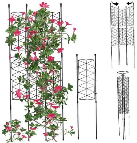 1 juego de enrejado de jardín para plantas trepadoras, enrejado de jardín de plástico de metal, estante de soporte multiusos para plantas trepadoras, tomate, flor, verduras, rosa