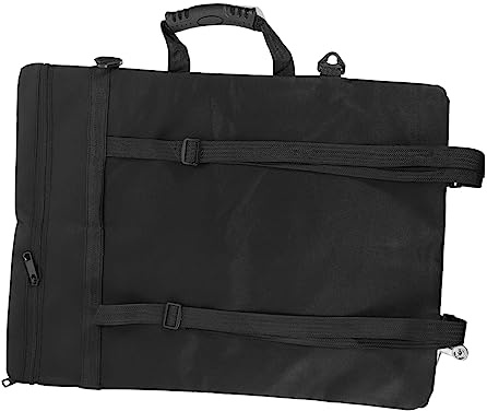 WOONEKY Multifunktionale Zeichenbrett Rucksäcke mit Reißverschluss und Großer Kapazität 2 Malertaschen aus Canvas in Schwarz für Schüler und Lehrer