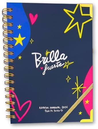 Agenda 2026 Semana Vista A5 Pedrita Parker - Brilla Fuerte - Agenda semana vista 2026 | Con Ilustraciones, Pegatinas, notas adhesivas y Págs. 120gr