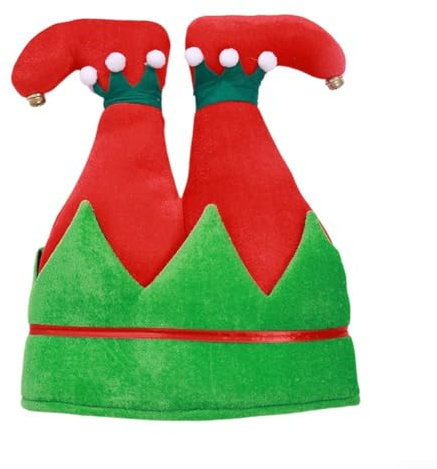 Weihnachtlicher Clownhut für Erwachsene, festlicher Partyhut für Urlaub, Kostümzubehör, 30 x 36 cm, lustig, tragbar für Familientreffen, von (2)