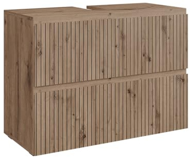 Vicco Mobile sottolavabo per bagno Takumi, Artigiano, 80 x 58 cm con 2 cassetti, per la conservazione e l'organizzazione degli accessori da bagno