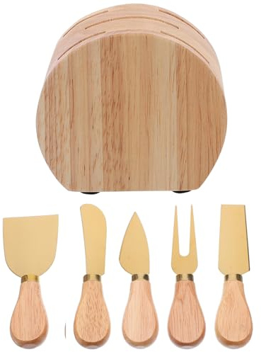 Healifty Spatule à Fromage à Manche Bois et Fourchette à Fromage Acier Inoxydable Ustensiles de Cuisine Ensemble Ustensiles de Pâtisserie