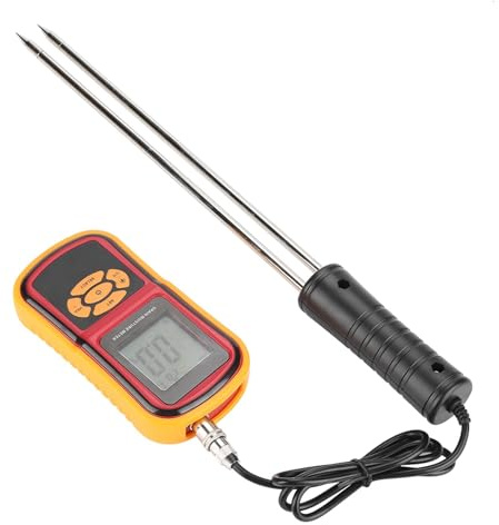 Misuratore d'acqua per cereali, Misuratore di umidità e temperatura del grano LCD digitale portatile for grano, riso, mais, fagioli, misuratore di umidità LCD, misuratore di umidità digitale