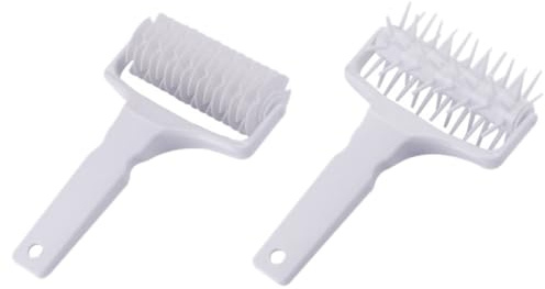JOINPAYA Set 2 Pezzi Rullo per Pizza e Attrezzo per Stesura Impasto Utensile per Cuocere Pizza in Pp Leggero Rullo Perforatore per Uso Domestico e Pasta Sfoglia e Crostate