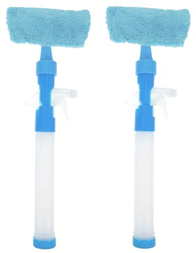 ELAYARD Double-Sided Window Wiper Cleaner 2pcs, Water Mist Spray Squeegee for Glass and Tile, Dirt Removal Tool for Home Window Cleaning and Shower Glass Surfaces