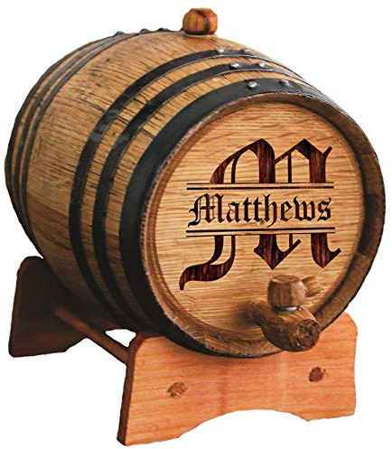 My Personal Memories Custom Whiskey Barrel - Customized Wine Barrel - Engraved Mini Oak Aging Cask - Classic Design (3 Liter Barrel)