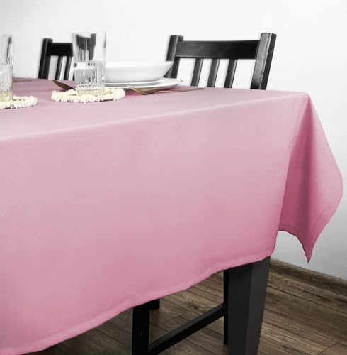 Rollmayer Tischdecke Kollektion Vivid Puderrosa 10 140x300cm | Tischtuch, Tischwäsche, einfarbig, pflegeleicht zur Auswahl, Produkt für den täglichen Gebrauch
