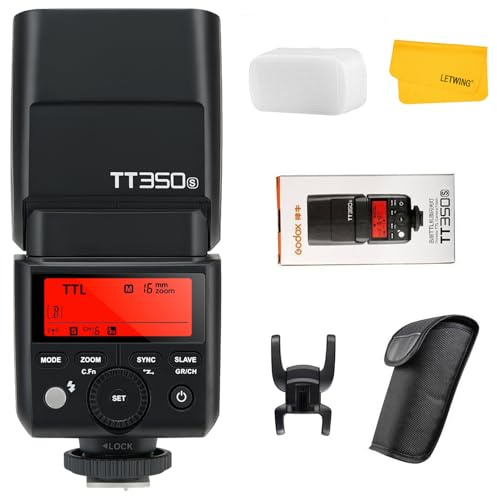 Godox TT350S Flash for Sony Camera, 2.4G GN36 TTL Mini Camera Flash Speedlite HSS 1/8000s, Approx.210 Full Power Flashes, External Flash for Sony a7RII a7R a350 a6000 a9 a9III a6400 a6500 etc