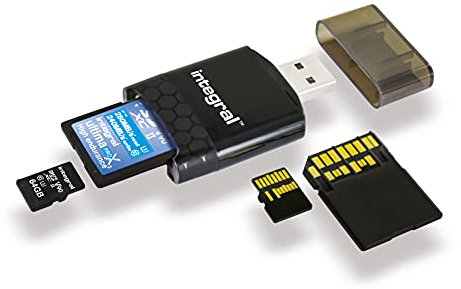 Integral Memory Lecteur de Cartes SD et Micro SD UHS-II USB 3.0 Adaptateur de Carte mémoire