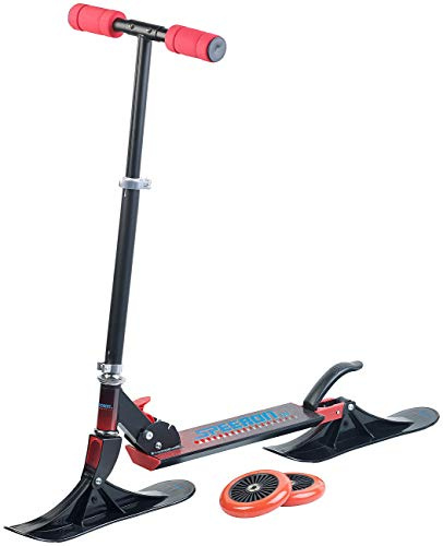 Speeron Schneescooter Kinder: Klappbarer 2in1-Tretroller und -Snowkick-Schlitten für Kinder, 125 mm (Snow Scooter, Schlitten Roller, Geschenkideen)