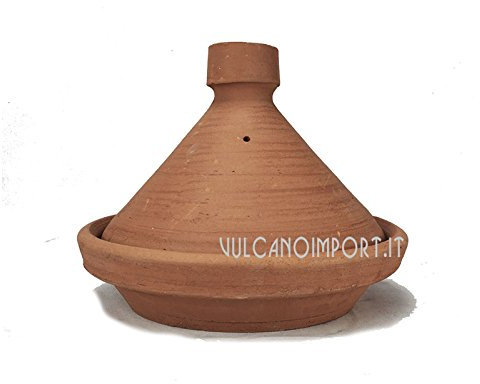 ARTIGIANATO VULCANO Tajine Marocchino Terracotta Rotondo 26 cm