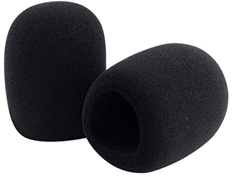 Große Mikrofon Abdeckung Schaum Mikrofon Windschutz, Jmkcoz 2 Stück Mic Windschutz für MXL, Blue Yeti, Yeti Pro und andere große Mikrofone Schwarz