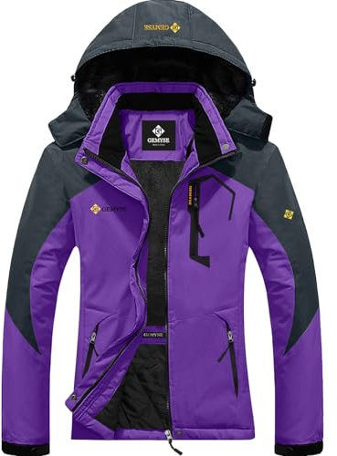 GEMYSE Women's Waterproof Ski Jacket Warm Winter Coat with Detachable Hood