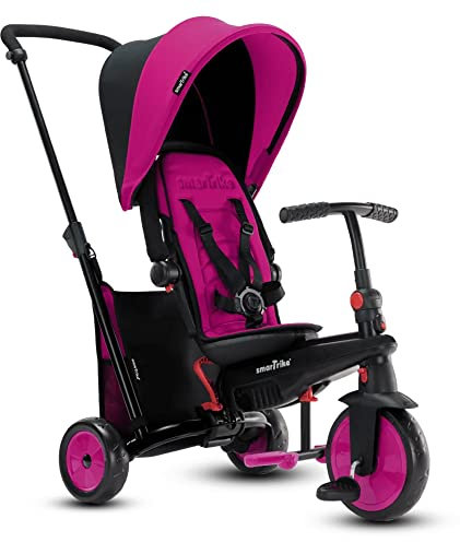 smarTrike STR3 Triciclo pieghevole per bambini, con certificazione per passeggino, per 1,2,3 anni, Rosa