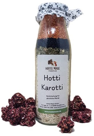 Hotte Maxe Backmischung Hotti Karotti für Pferde - Leckerlie-Backmischung, 500ml Flasche