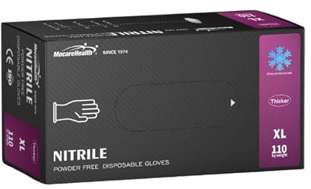 MocareHealth Gants jetables en nitrile épais, violet, 5 mm, texturés, sans latex, sans accélérateur, sans poudre (110, taille M)