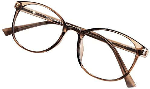 FONHCOO Lunettes Anti Lumière Bleue Femme et Homme, TR90 Ultra-légère Repos Verres Transparent Unisexe Anti-fatigue Stylé Écran Protection UV