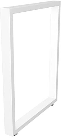 XUAN Metall Möbelbein 28 Zoll Tischbeine Tischgestell Vierkantprofil 60x30mm Tischkufen Weiß Tischuntergestell Einfache Montage (Color : White, Size : 650 * 725mm)