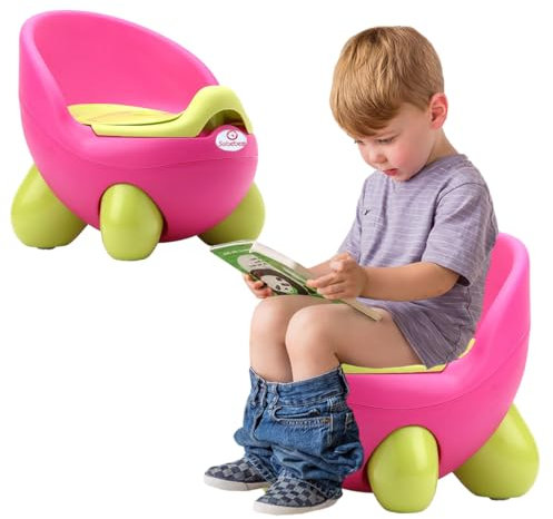 COO11 27.5CM Baby Potty Training Seat, Lightweight Turtle Design Chair with Back Support, Easy Clean Removable Urinal Pot with Lid, Suitable for Boys and Girls Ages 6+ Months (Pink)