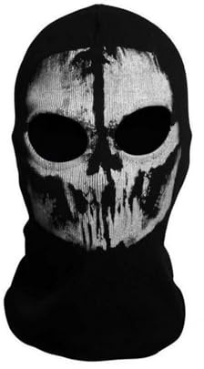 nezababy Cagoule Masque Tête de Mort Homme Crâne Ski Visage Fantôme Scream Scary Masque Casque de Moto Hiver Halloween Cosplay Goth Accessoire