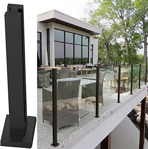 Glass Panel Fencing Railing Post System Glass Railing Post, Stainless Steel Glass Balustrade Railing Post Glass Deck Railing System Glass Fence Pole Garden Fencing Glass Panels Post ( Color : Middle P