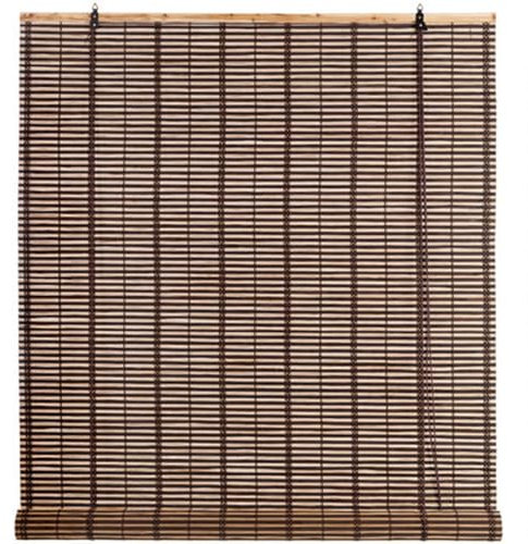 La zappa Tapparella in bambù Africa arrotolamento a carrucola con supporto in legno da esterno (100 x h 160 cm, Marrone Scuro)