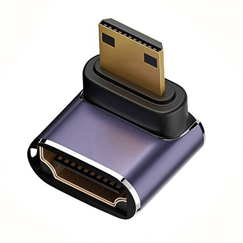 NFHK Adaptateur HDMI 2.1 femelle vers mini HDMI mâle UHD - Adaptateur convertisseur doré compatible HDTV 8K 60Hz