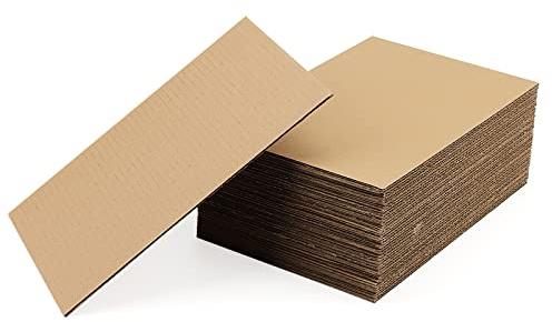 MUKCHAP 40-pack 20 x 30 cm Kartong Låda Korrugerade Kartonglakan, 3 mm Kartongark Dyna för Förpackning, Frakt
