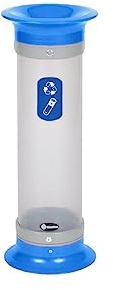 Glasdon Vision™ Conteneur de collecte de piles de 10 litres - Conteneurs de recyclage de piles compacts et transparents, disponibles en 3 couleurs (Bleu)