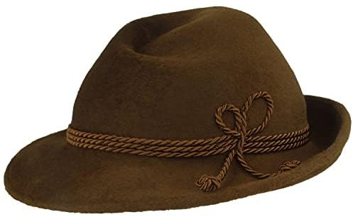 Breiter Herren Velour TrachtenHut FilzHut Herrenhut Werdenfelser – Handgemacht aus 100% Haarfilz mit passender Kordel-Garnitur & Echtleder Schweißband - Krempe 6,5cm 62