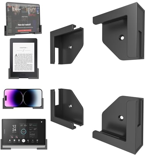 sciuU Universale Wall Mount for Tablet/Phone/Routers, Versatile Bracket for Devices with a Thickness < 2 cm, compatible with iPad/iPhone/Samsung/Kindle/E-Reader Holder Stand Shelf, 2 Sets