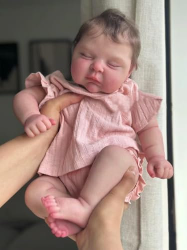 iCradle Neugeborene Babypuppen Mädchen 50CM Schlafen Neugeborene Babypuppen Silikon Babypuppen die echte Babypuppe Weiche Körperpuppen für Mädchen Aussehen