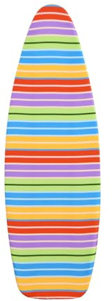 SHERWOOD Copertura per asse da stiro, 135 x 45 cm, 100% cotone, con feltro spesso, resistente a bruciature e macchie, misura regolabile, colore a righe, 135 x 45 cm