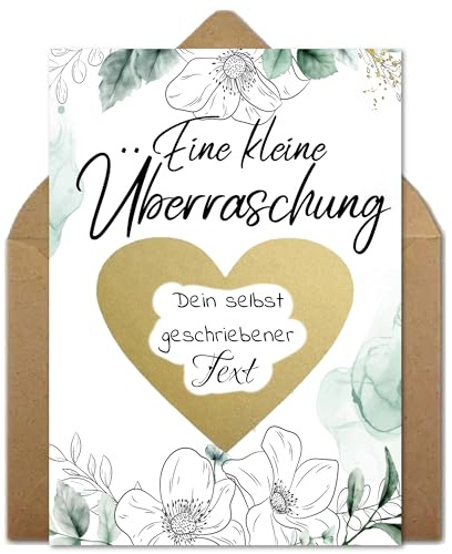Gutschein zum selber Ausfüllen mit Rubbelaufkleber | Eine kleine Überraschung | Karte zum selbst Beschriften | Geburtstagskarte | Geschenke für Frauen, Freundin | Kinogutschein, Reisegutschein