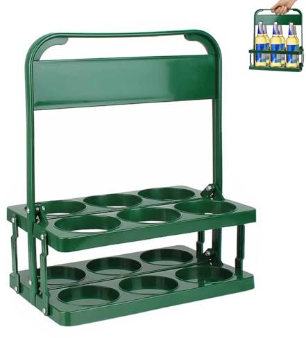 Kaseryao Flaschenträger 6 Flaschen - Faltbare Flaschenkorb, Kunststoffe Flaschenträger, Getränkekorb, Bierträger für Getränke, Bier, Wein, Champagner