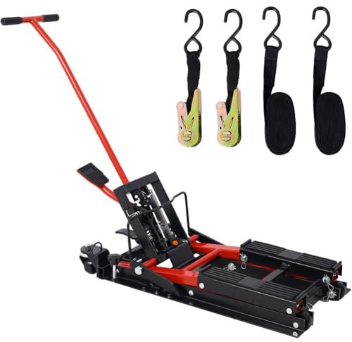 Gato Elevador hidráulico para Motocicleta, Mesa elevadora para Motocicleta con Pedal de Capacidad de 1500 Libras, Gato Elevador de Tijera ATV con Rango de elevación de 4,5 a 15 Pulgadas, Mesa elevad