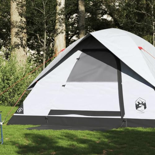 Tino Tech Kuppel-Familienzelt 6 Personen Outdoor Tent Gruppenzelt Winddicht Campingzelt Große Wurfzelt Festivalzelt Trekkingzelt Gartenzelte im Freien 305x305x183 cm Polyester Weiß, verdunkelnd