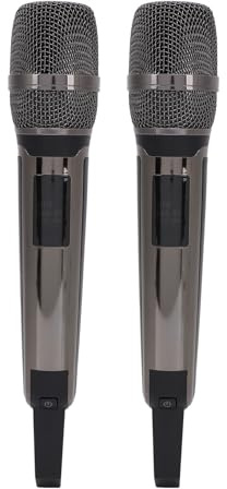 ZJchao Microfono Dinamico Professionale UHF Senza Fili, Plug and Play, Riduzione del Rumore Ad Alte Prestazioni, Trasmissione Stabile del Segnale, Durata della Batteria Estesa, Design