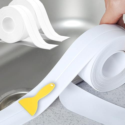 YITULOU Cinta Impermeable Autoadhesiva, 2 Rollos de Cinta Selladora Impermeable Cinta Selladora Baño para el Baño y los Instrumentos para Duchas con Herramienta de Sellado