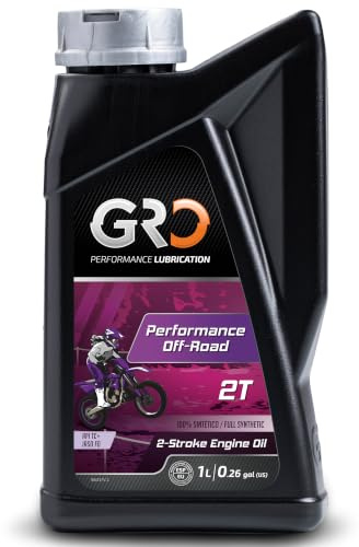 GRO PERFORMANCE OFF-ROAD 2T - Lubricante 100% Sintético - Motos de Competición, en Especial Cross, Enduro y Trial - Motores 2 Tiempos - Compatible con Premezcla y Sistema de Engrase Separado - 1L