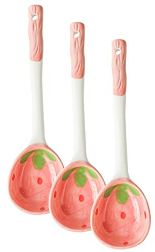 Ciieeo Cuillères À Dessert En Céramique Forme De Fruits 3 Pièces Cuillères À Glace Pour Yaourt Café Glacé Et Ustensiles De Table Ergonomiques