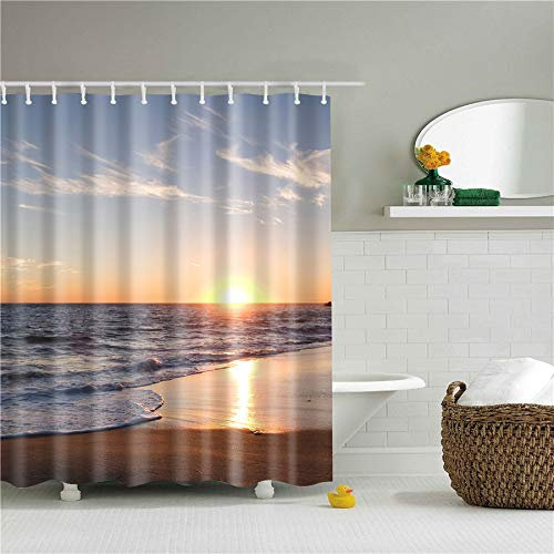 Duschvorhang Braun Grau Gelb Duschvorhang Stoff Polyester Shower Curtains Anti Schimmel Badevorhang Waschbar Duschvorhang Wasserdicht Duschvorhänge mit 12 Duschvorhangringen 200x220cm