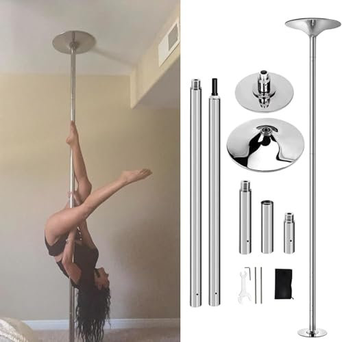 SAFWELAU Dance Stange Pole Dance Tanzstange Fitness-Übungs-Stripper-Stange, Tragbare und abnehmbare Tanzstange für Home Club Bar Gym, Höhenverstellbar(3M-3.1M/9.8ft-10ft)