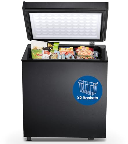 Electactic Chest Freezer 2.0 Cubic Feet Compact Freezer with 2 Removable Baskets, Free Standing Top open Door Deep Freezer, Adjustable Temperature for Home Dorm, Bar, Basement, Kitchen