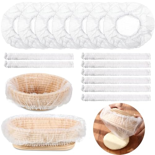 Fanfanwin 50 Pcs Banneton Liner Bread Proofing Basket Covers Non Woven Liner Non Stick Dough Bowl Covers for Bread Proofing Disposable for Rising Sourdough Supplies