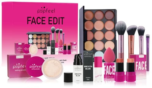 FantasyDay Xmas Make-Up Sets Adventskalender 2025 Multifunktions Kosmetik Schminkkoffer Mädchen Makeup Geschenkset - Schminke Kit mit Lidschatten Palette Lippenstift Concealer Puder Rouge Mascara