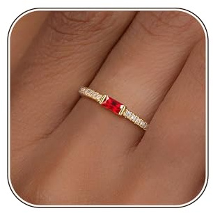 ZOERAY Bague Femme Or Pierre de Naissance Bagues Plaqué Or Carats 18 con Zirconia Bague Pouce Phalange con Citrine Améthyste Alliance Bague Turquoise Fine de Fiançailles Mariage Cadeau Anniversaire