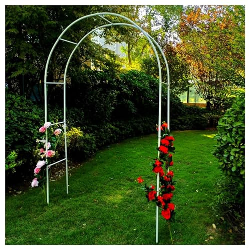 Stabiler Rosenbogen aus verzinktem Metall für Kletterpflanzen, 2,1 m breit x 2,4 m hoch, schwarz, Gartenspalier, Gartendekoration für Garten, Hochzeit und Hinterhoflandschaftsbau